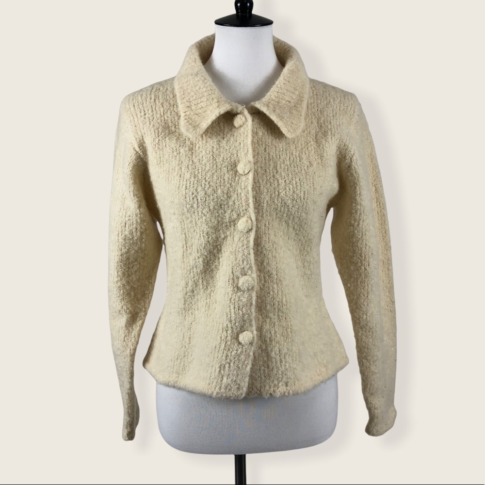 SOLD VTG April Cornell Thick Wool Cardigan